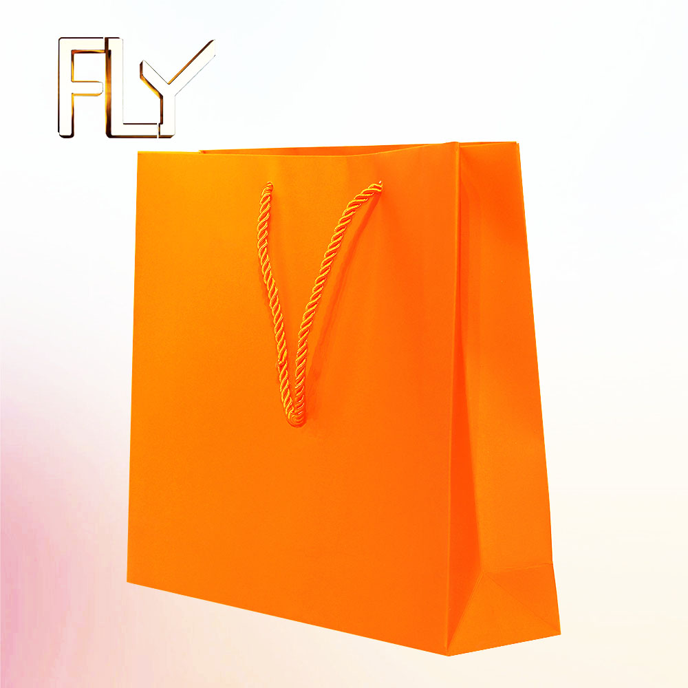 Custom Clothing Shopping Recyclable Gift Paper Bag Packaging With Rope