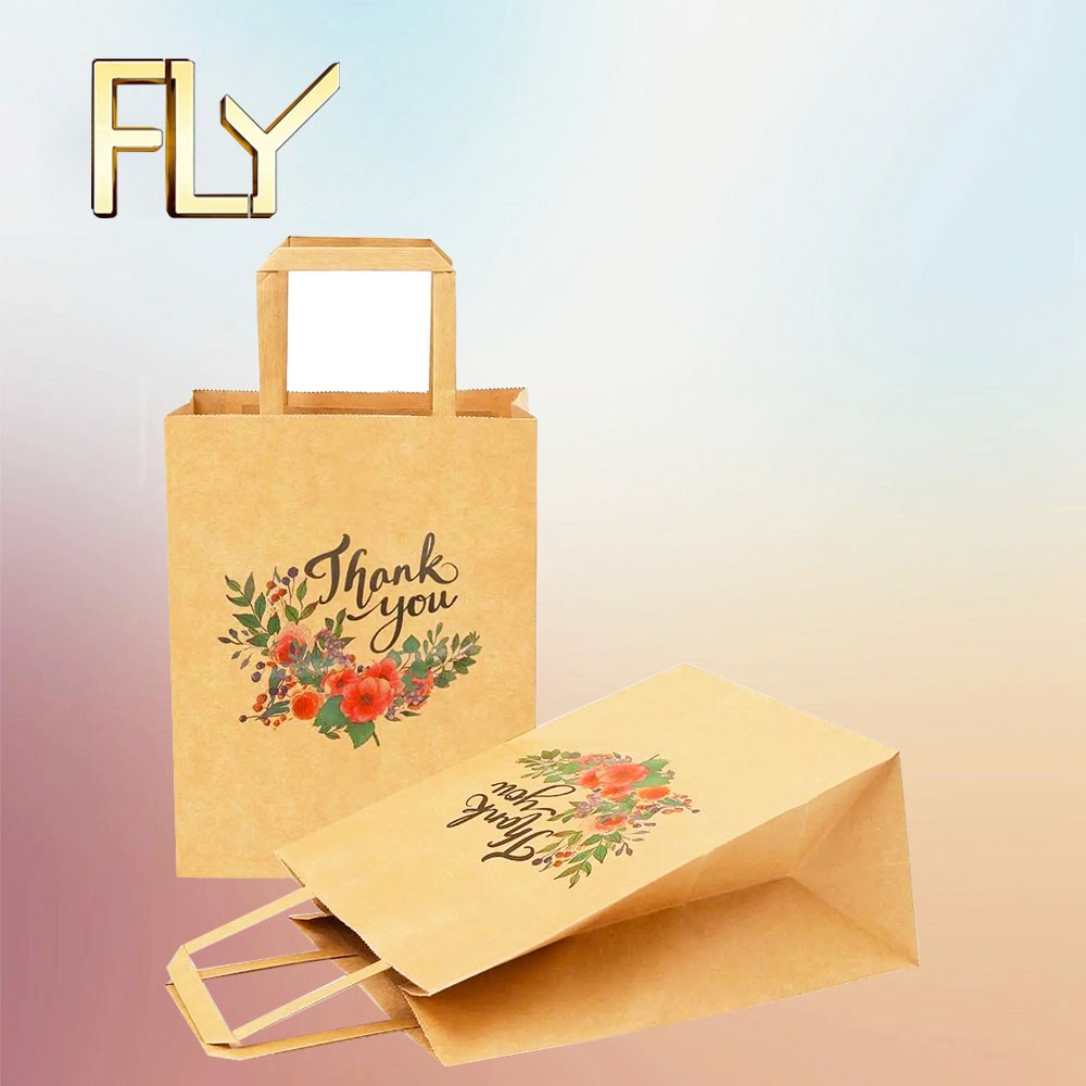 Biodegradable Eco-friendly Food Grade recycled Kraft Shopping Gift Paper Bags