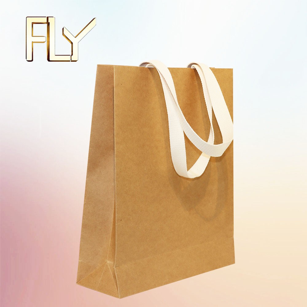 Environmentally-Conscious Kraft Paper Shopping Bag Packaging With Handles